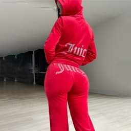 image-Women's Casual Sportswear Set - Grey Hoodie Sweatpants