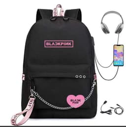 image-BLACKPINK Park Chae-young, LISA, Kim Ji-soo, the same starry sky backpack, school bag, backpack, Korean version, USB