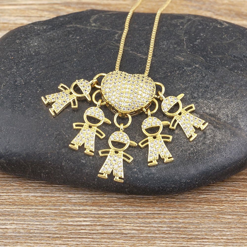 image-Children's Number Pendant Necklace - 18k Gold Plated Copper