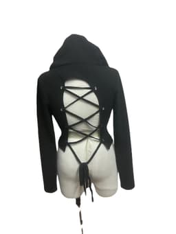 image-Trendy 2020 Hooded Long-Sleeved Women's Sweater - Black, L