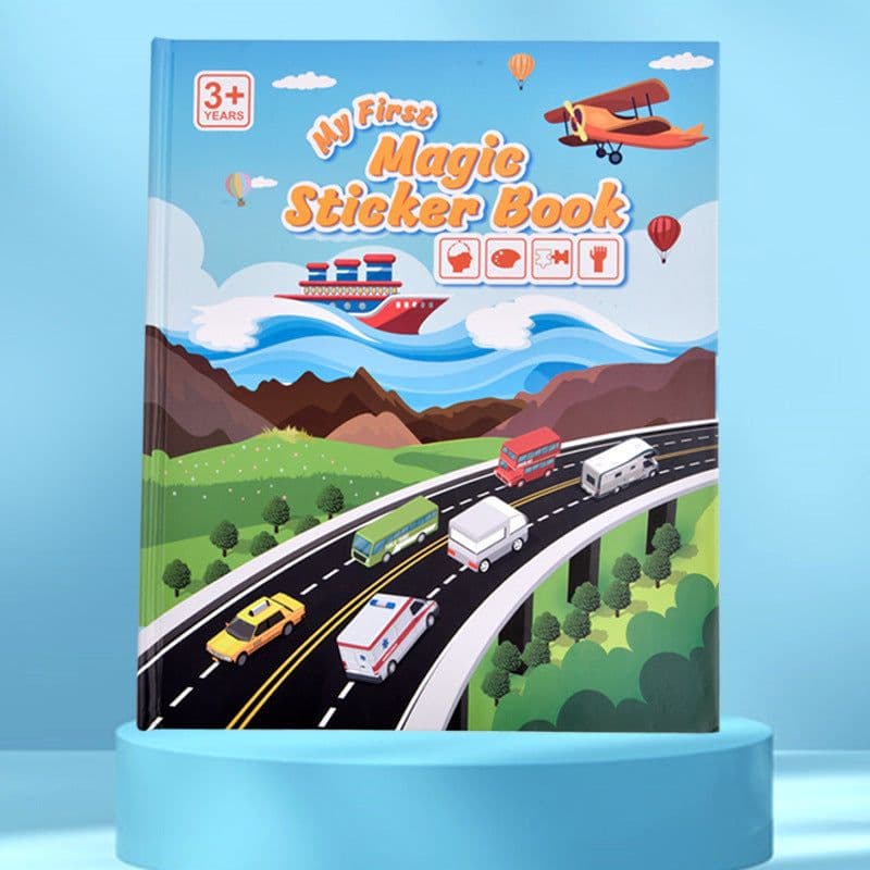 image-Children's Sticker Book - Quiet Paste Montessori