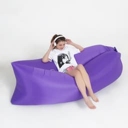 image-Inflatable Red Beach Sofa Air Bed Single Deck Portable Camping Chair (57 characters)