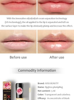 image-Kiss Beauty Lip Plumping Oil - Enhances Elasticity, Dilute Lip Lines