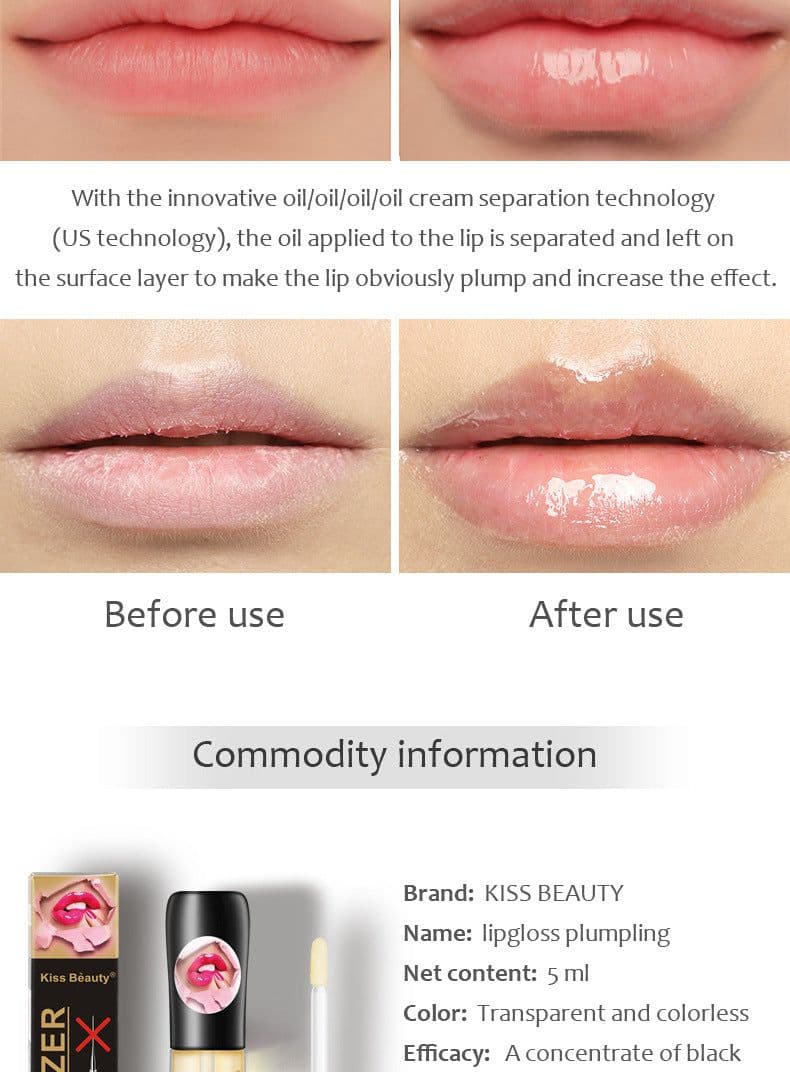 image-Kiss Beauty Lip Plumping Oil - Enhances Elasticity, Dilute Lip Lines