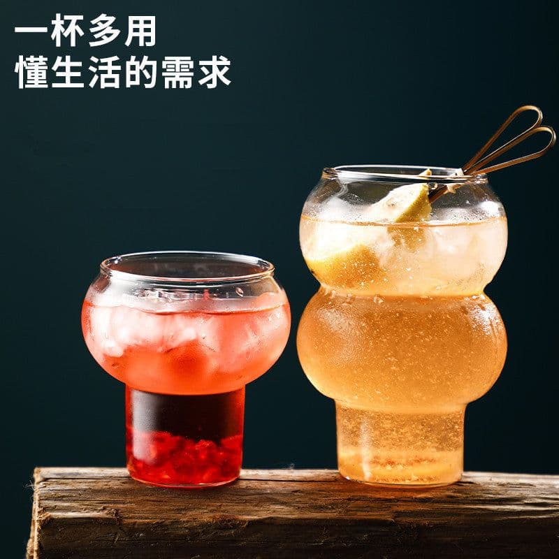 image-High Borosilicate Glass Coffee Cup, Transparent 280-530ml - Modern Minimalist Design