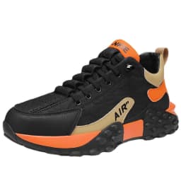image-Men's Casual Sneakers - Black White Low Cut