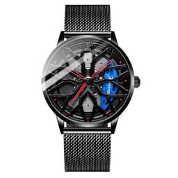 image-SVJ Men's Quartz Watch - 3D Hollow Forged Wheel Design
