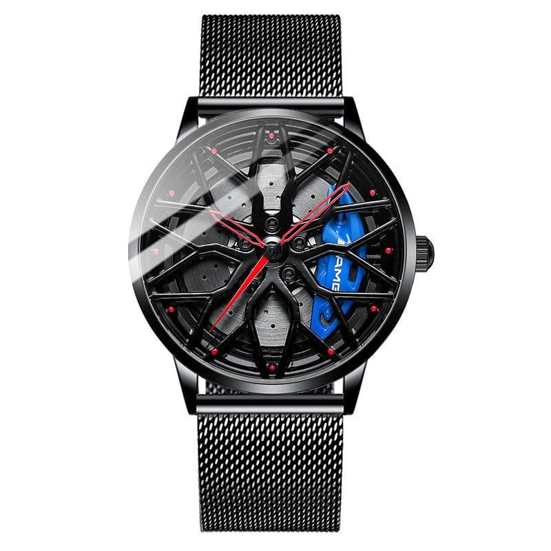 image-SVJ Men's Quartz Watch - 3D Hollow Forged Wheel Design