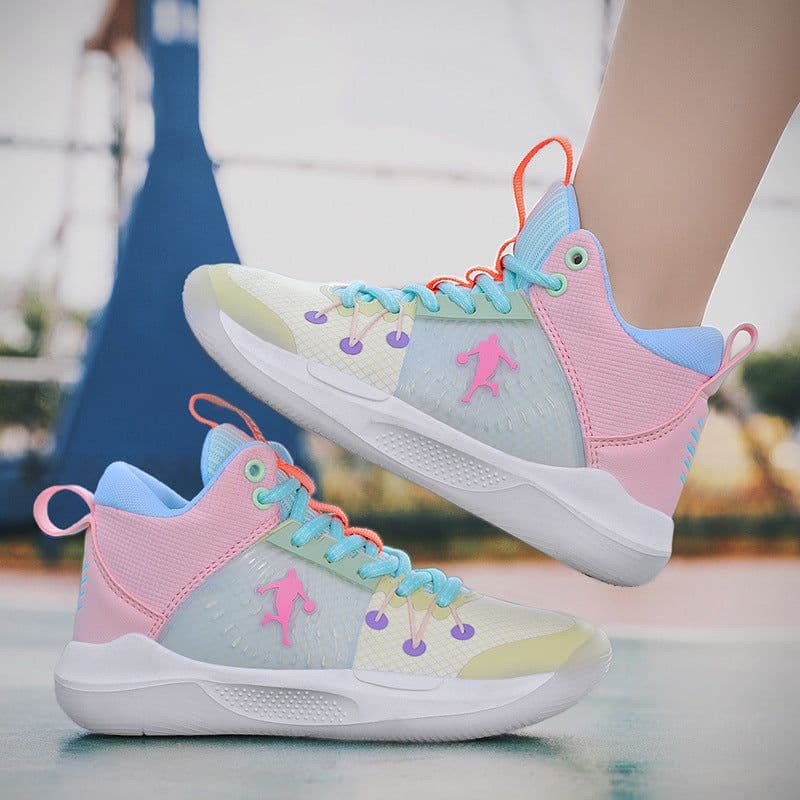 image-Boys' Breathable High-Top Basketball Shoes - Baolan Mesh (65 characters)