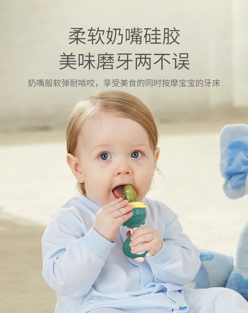 image-Baby Teething Fruit Feeder - Purple Dinosaur