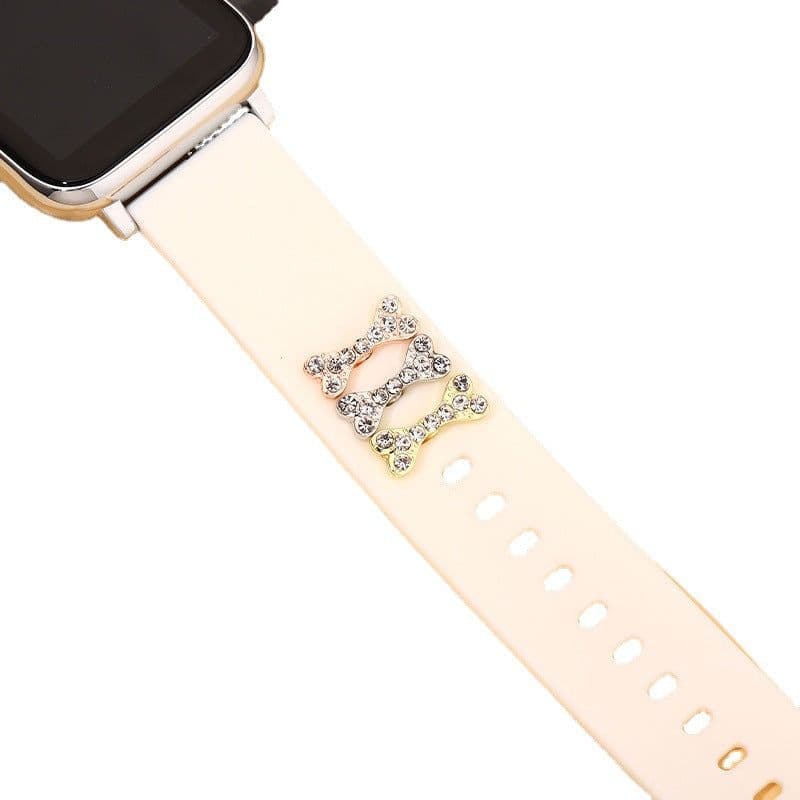 image-Apple Watch Silicone Strap - BK104 Diamond Bone Decor