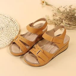 image-Spring 2023 Large Size Beach Sandals Women's Slope Heel Sandals
