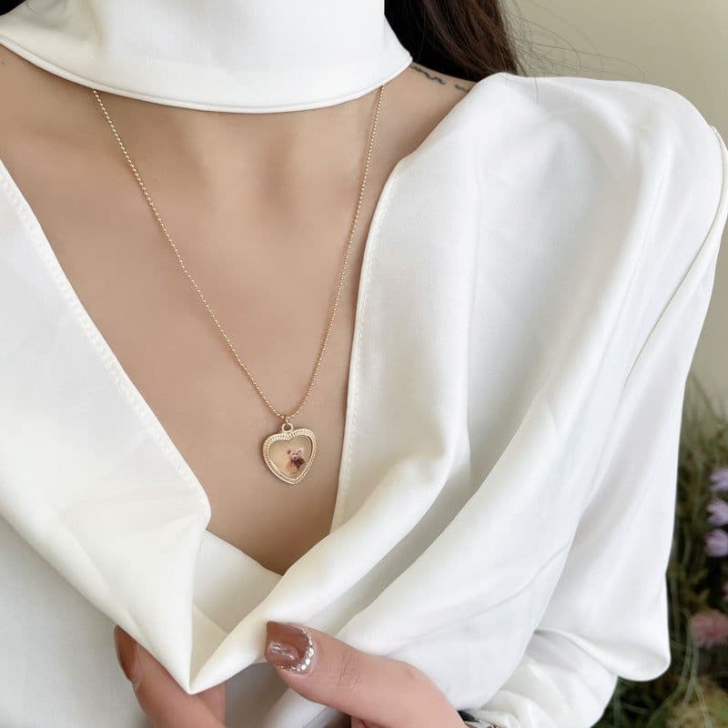 image-Simple Love Heart Necklace - Women's Clavicle Chain, Summer 2023 Style, 41-50cm