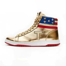 image-High-Top Sneakers for Men - Gold Sequin Casual Shoes