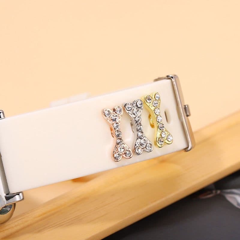image-Apple Watch Silicone Strap - BK104 Diamond Bone Decor
