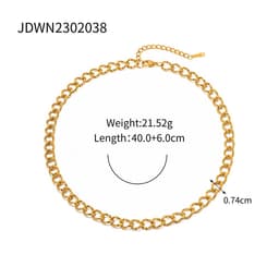 image-Cross-border 18K gold stainless steel thread chain long thick necklace women's all-match high-quality non-fading bracelet wholesale