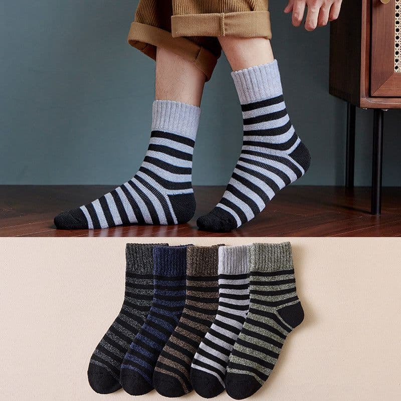 image-Men's Winter Velvet Thick Terry Socks - One Size Fits All