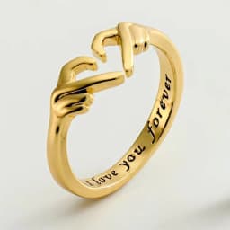 image-Heart Couple Ring Adjustable Silver Alloy