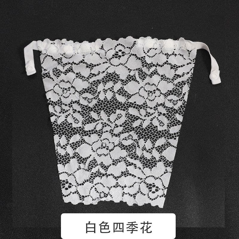 image-Lace Bralette Triangle Cup - White Anti-Light