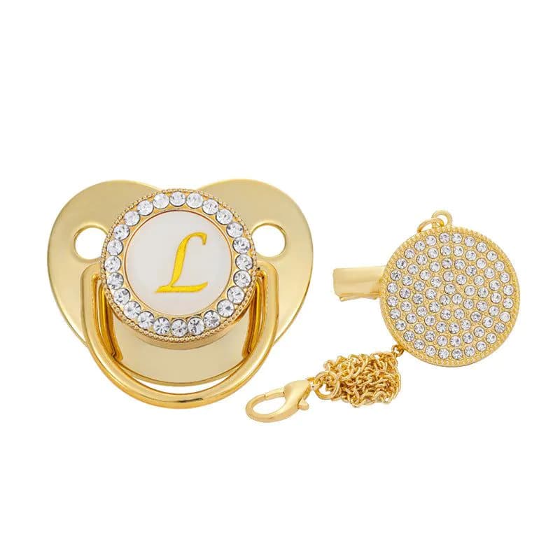 image-Factory direct children's 26-letter gold pacifier weaning artifact baby soothes the mouth