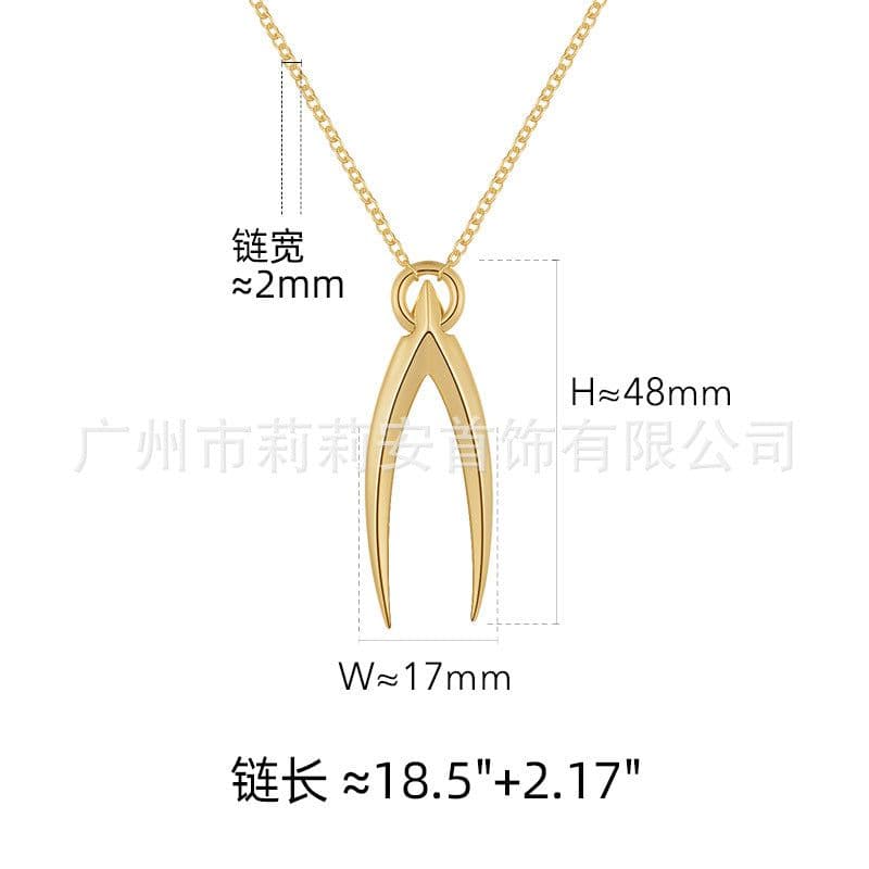 image-18K Gold Plated Geometric Punk Pyramid Pendant - Personalized Necklace