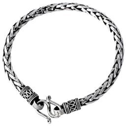 image-Sterling Silver Thai Men's Mantra Bracelet 20cm 925 Silver