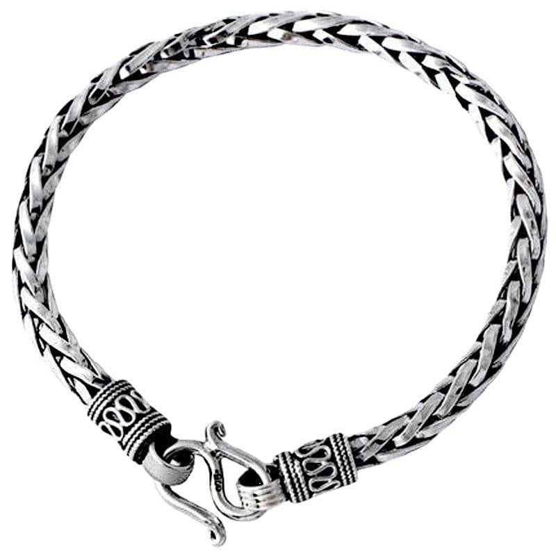 image-Sterling Silver Thai Men's Mantra Bracelet 20cm 925 Silver