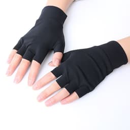 image-Half Finger Fitness Gloves - Non-Slip Nylon Black