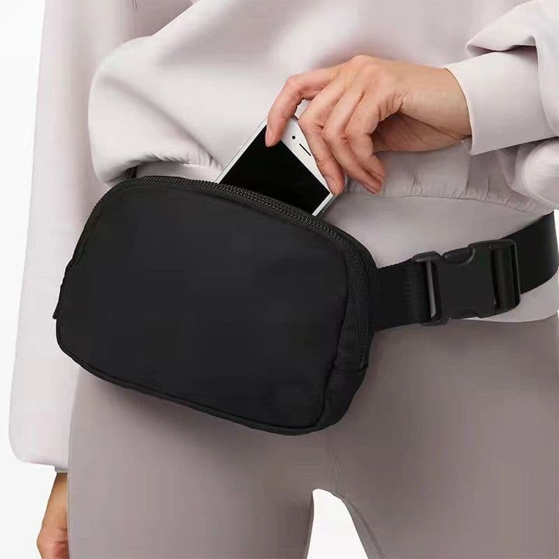 image-Sports Fitness Waist Bag - Orange Nylon Unisex