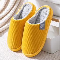 image-Unisex Thick-Soled Winter Cotton Slippers, Green, Size 38-39
