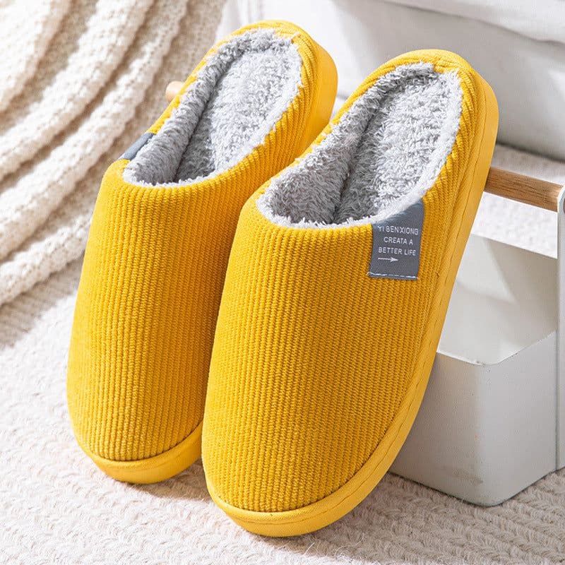 image-Unisex Thick-Soled Winter Cotton Slippers, Green, Size 38-39