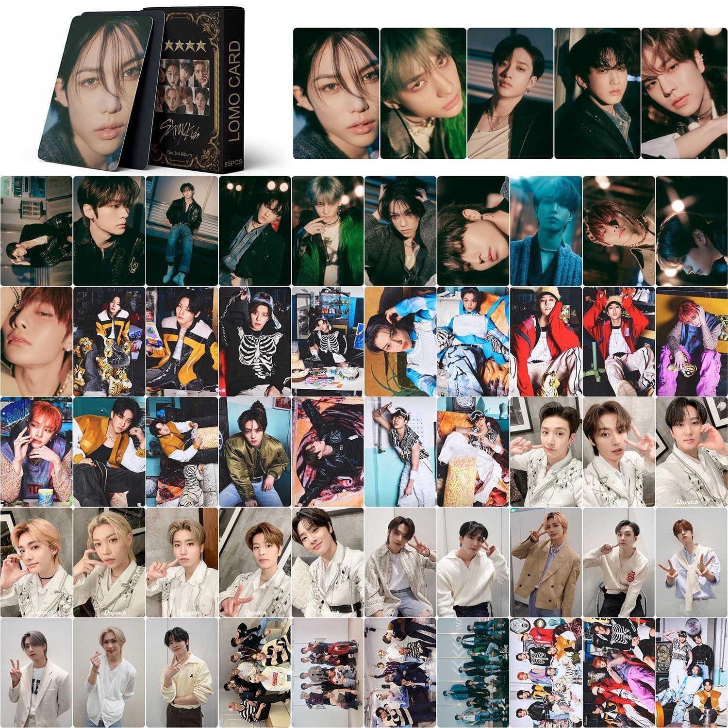 image-SK Stray Kids Album Cards - Bang Chan, Lee Know, Hyunjin