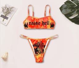 image-Bikini Swimsuit - Strip Print Sexy Curves