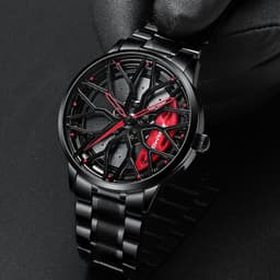 image-SVJ Men's Quartz Watch - 3D Hollow Forged Wheel Design