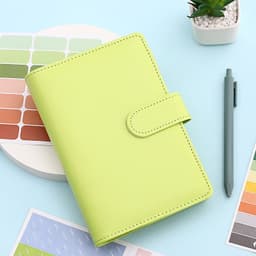 image-Macaron A6 Leather Notebook Budget Planner