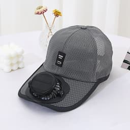 image-Summer Breathable Mesh Hat Solar Fan Sun Protection