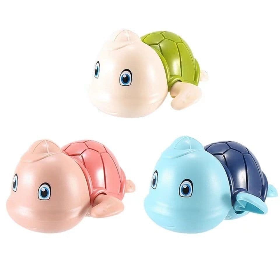 image-Baby Bath Toys Set - Turtle Dolphin Duck Frog