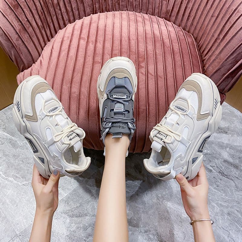 image-Women's Sports Casual Shoes - Grey Color Matching