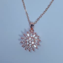 image-Sunflower Rotating Necklace - Zirconia Pendant Gold