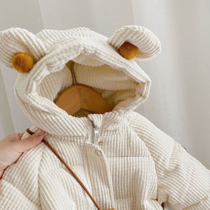 image-Girls Cartoon Hooded Winter Coat - Thickened Cotton - Brown