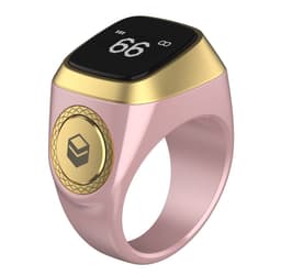 image-Smart Bluetooth Ring - Iqibla Zikr Tasbeeh, 0-9999 Count, 22mm Black/Gray