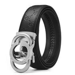 image-Men's Leather Belt Automatic Buckle GG Gun-CC