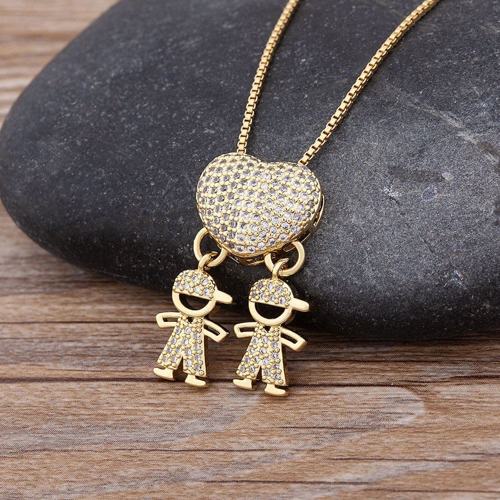 image-Children's Number Pendant Necklace - 18k Gold Plated Copper