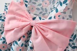 image-Korean Summer Sling Dress - Baby Print Bowknot Princess One-Piece 2022