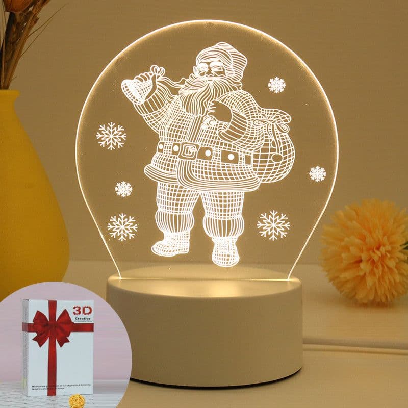 image-Christmas 3D Night Light Table Lamp, Kids' Gift, Modern, USB, 135x210mm