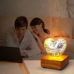 image-Yikexin LED 3D Firework Night Light - Heart-shaped USB