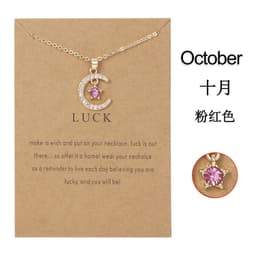 image-Birthstone Necklace - December Turquoise Star Moon