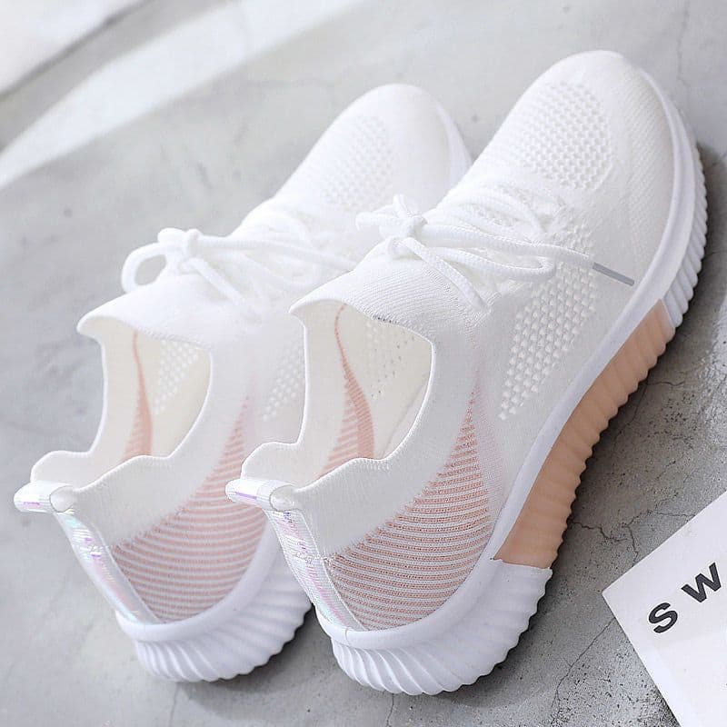 image-Women's Sports Mesh Running Shoes - Pink Low Cut