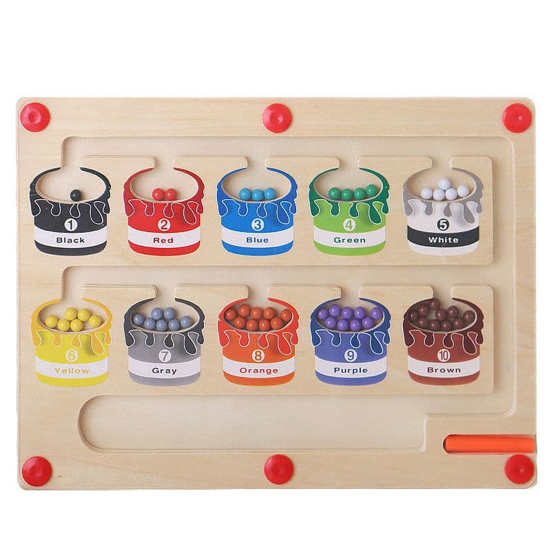 image-Educational Magnetic Pen Game for Kids, Wooden Concentration Toy, Ages 4-6