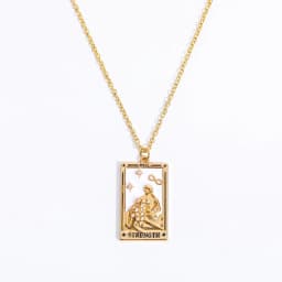 image-Electroplated real gold retro Tarot brand TAROT with drill dripping oil square brand necklace female ins high Zan Zan hot style